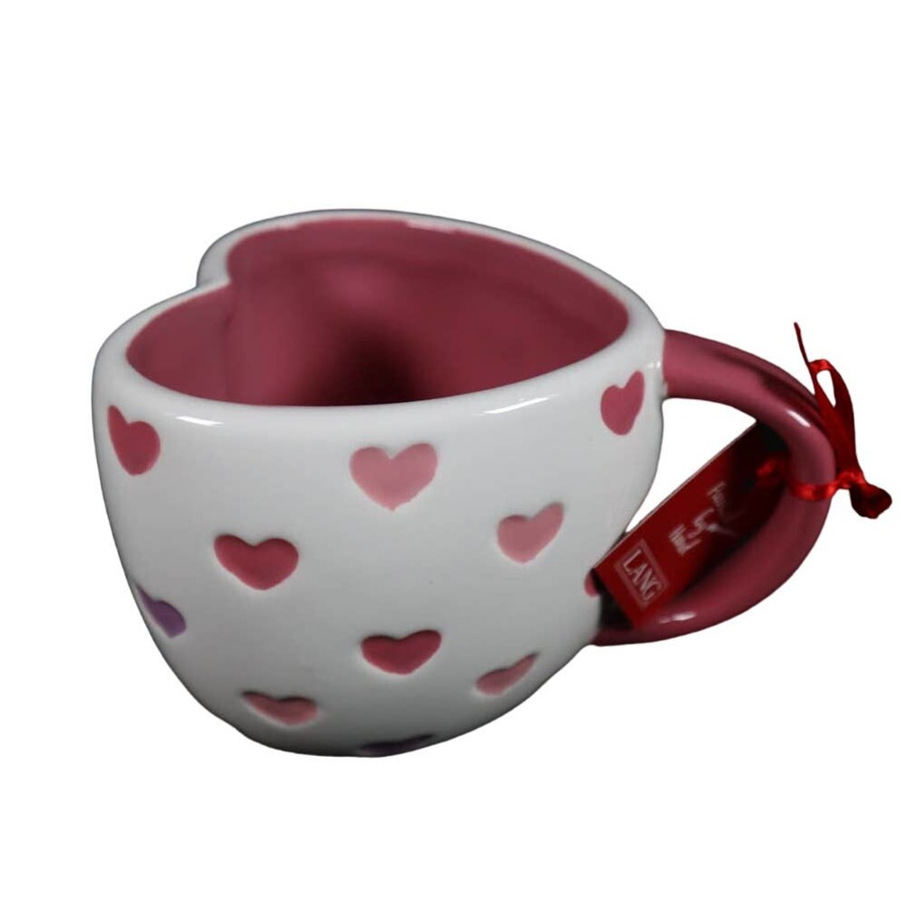 Lang Pink Heart Shape Valentine's Day Coffee Mug